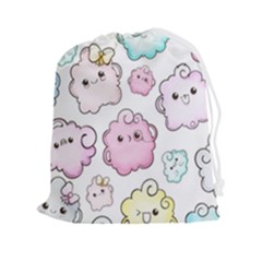 Cute-doodle-cartoon-seamless-pattern Drawstring Pouch (2xl) by pakminggu