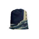 Lighthouse Lunar Eclipse Blood Moon Drawstring Pouch (Medium) View1