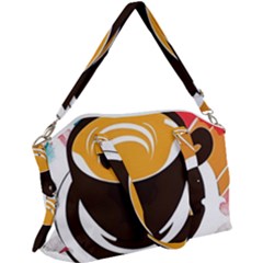 Coffee Tea Cappuccino Canvas Crossbody Bag by uniart180623