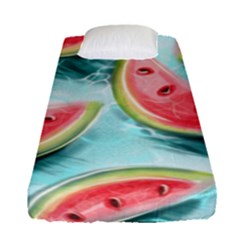 Watermelon Fruit Juicy Summer Heat Fitted Sheet (single Size) by uniart180623