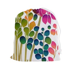 Plants Leaves Colorful Drawstring Pouch (2xl) by pakminggu