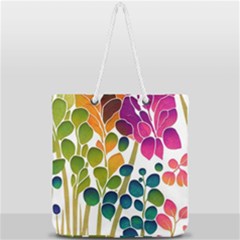 Plants Leaves Colorful Full Print Rope Handle Tote (large) by pakminggu