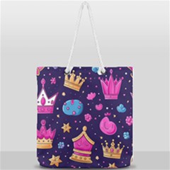 Pattern Royal Crowns Full Print Rope Handle Tote (large) by pakminggu
