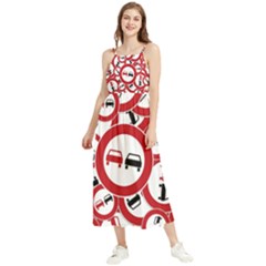 Overtaking-traffic-sign Boho Sleeveless Summer Dress by Bedest