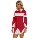 Heart-love-flag-denmark-red-cross Womens Long Sleeve Shirt Dress View2