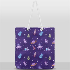 Space Seamless Pattern Full Print Rope Handle Tote (large) by pakminggu