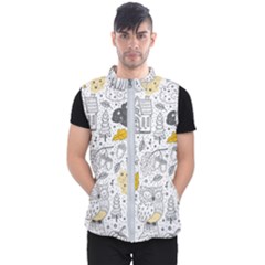 Doodle Seamless Pattern With Autumn Elements Men s Puffer Vest by pakminggu