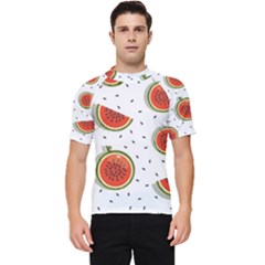 Seamless Background Pattern With Watermelon Slices Men s Short Sleeve Rash Guard by pakminggu
