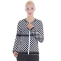 Art-optical-black-white-contrast Casual Zip Up Jacket View1