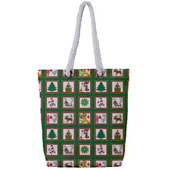 Christmas-paper-christmas-pattern Full Print Rope Handle Tote (small) by Bedest