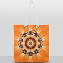 Abstract-kaleidoscope-colorful Full Print Rope Handle Tote (large) by Bedest