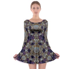 Flowers Of Diamonds In Harmony And Structures Of Love Long Sleeve Skater Dress by pepitasart