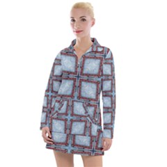 Pattern-cross-geometric-shape Women s Long Sleeve Casual Dress by Bedest