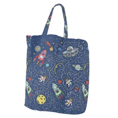 Cat-cosmos-cosmonaut-rocket Giant Grocery Tote by pakminggu