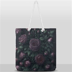 Rose Flower Plant Full Print Rope Handle Tote (large) by pakminggu