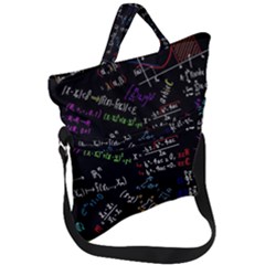 Mathematics  Physics Maths Math Pattern Fold Over Handle Tote Bag by pakminggu