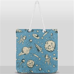 Space Objects Nursery Pattern Full Print Rope Handle Tote (large) by pakminggu