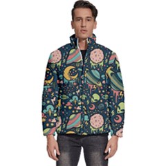 Alien Ocket Space Aesthetic Pattern Men s Puffer Bubble Jacket Coat by pakminggu
