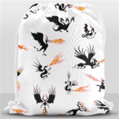 Dragon-phoenix-fire-bird-ancient Drawstring Bag (large) by Cowasu