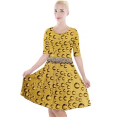 Beer Bubbles Quarter Sleeve A-line Dress by Cowasu