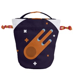 Meteor-meteorite-space-comet Drawstring Bucket Bag by Cowasu