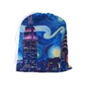 Starry Night In New York Van Gogh Manhattan Chrysler Building And Empire State Building Drawstring Pouch (XL) View2