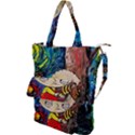 Cartoon Starry Night Vincent Van Gogh Shoulder Tote Bag View1