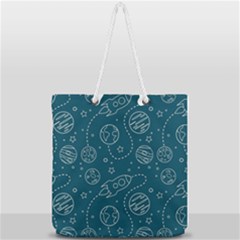 Space Seamless Pattern Full Print Rope Handle Tote (large) by Bedest