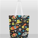 Space Pattern Full Print Rope Handle Tote (Small) View2