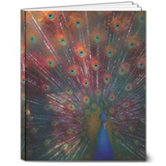 Peacock Feather Bird 8  X 10  Softcover Notebook by Bedest