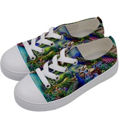 Peacocks  Fantasy Garden Kids  Low Top Canvas Sneakers by Bedest