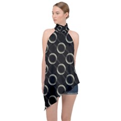 Digital-scrapbooking Halter Asymmetric Satin Top by nateshop