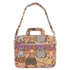 Pusheen Cute Fall The Cat Macbook Pro 16  Shoulder Laptop Bag by Ndabl3x