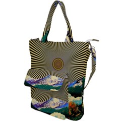 Surreal Art Psychadelic Mountain Shoulder Tote Bag by Ndabl3x