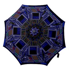 Blue Computer Monitor With Chair Game Digital Art Hook Handle Umbrellas (medium) by Bedest