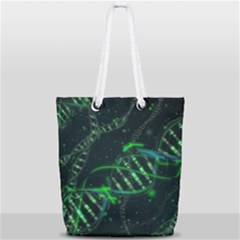 Green And Black Abstract Digital Art Full Print Rope Handle Tote (small) by Bedest