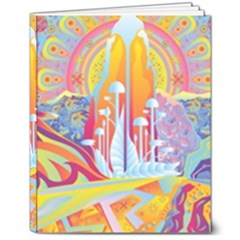Multicolored Optical Illusion Painting Psychedelic Digital Art 8  X 10  Hardcover Notebook by Bedest