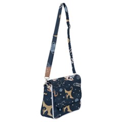 Space Theme Art Pattern Design Wallpaper Shoulder Bag With Back Zipper by Proyonanggan