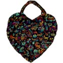 Multicolored Doodle Abstract Colorful Multi Colored Giant Heart Shaped Tote View1
