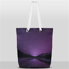 Dark Purple Aesthetic Landscape Full Print Rope Handle Tote (small) by Sarkoni