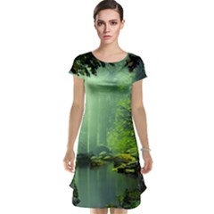 Trees Forest Artwork Nature Beautiful Landscape Cap Sleeve Nightdress by Sarkoni