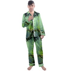 Trees Forest Artwork Nature Beautiful Landscape Men s Long Sleeve Satin Pajamas Set by Sarkoni