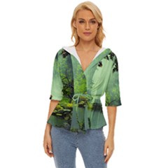 Trees Forest Artwork Nature Beautiful Landscape Lightweight Drawstring Hooded Top by Sarkoni