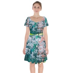 Anime Scenery Landscape Short Sleeve Bardot Dress by Sarkoni