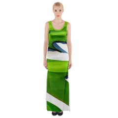 Golf Course Par Green Thigh Split Maxi Dress by Sarkoni