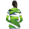 Golf Course Par Green Drape Collar Cardigan View2