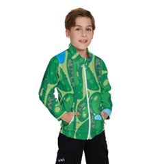 Golf Course Par Golf Course Green Kids  Windbreaker by Sarkoni