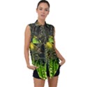 Machine Technology Circuit Electronic Computer Technics Detail Psychedelic Abstract Pattern Sleeveless Chiffon Button Shirt View1