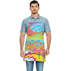 Vintage 1960s Psychedelic Kitchen Apron by Sarkoni