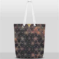 Abstract Psychedelic Geometry Andy Gilmore Sacred Full Print Rope Handle Tote (small) by Sarkoni